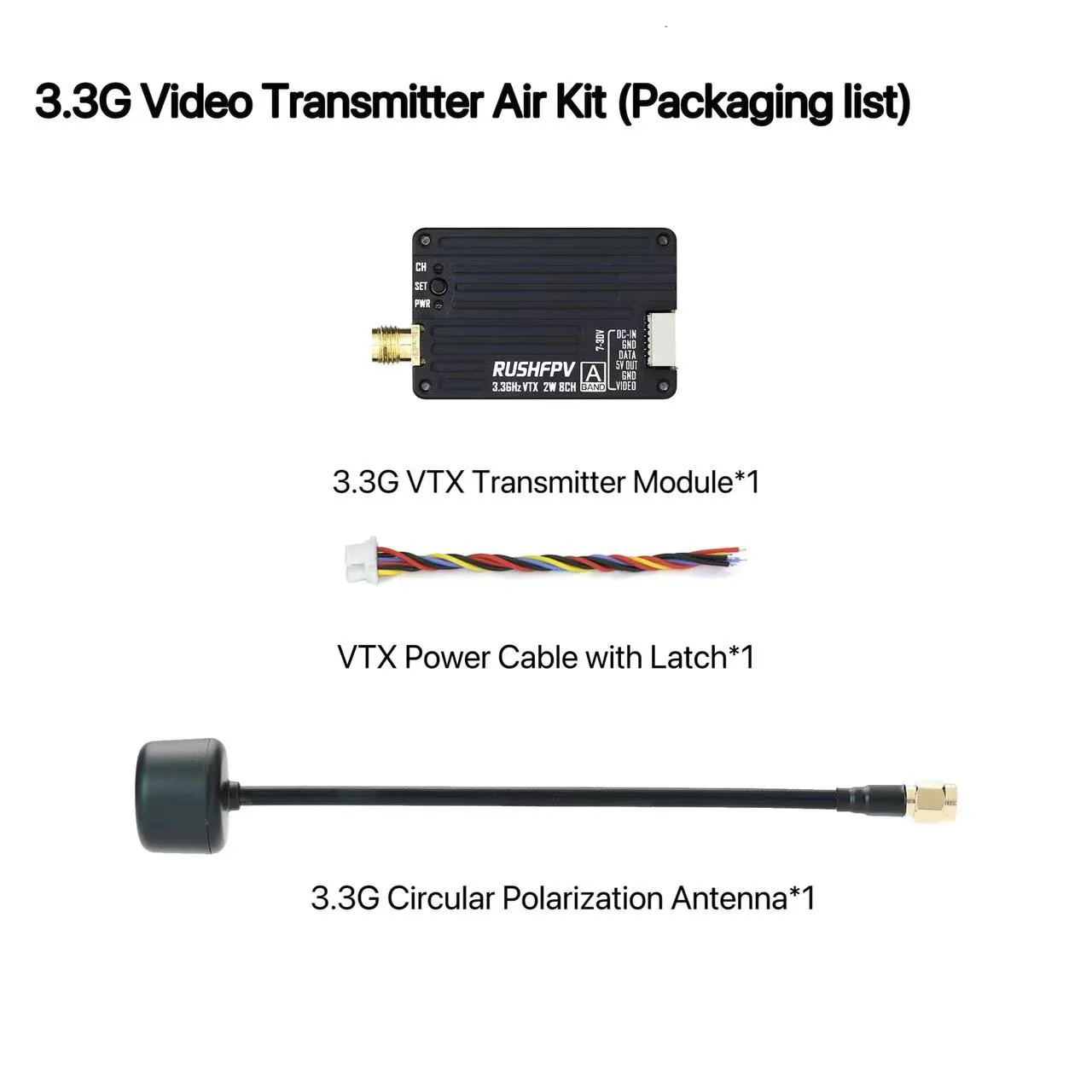 Drone Antenna - RUSHFPV 3.3G 2W VTX Transmitter FPV