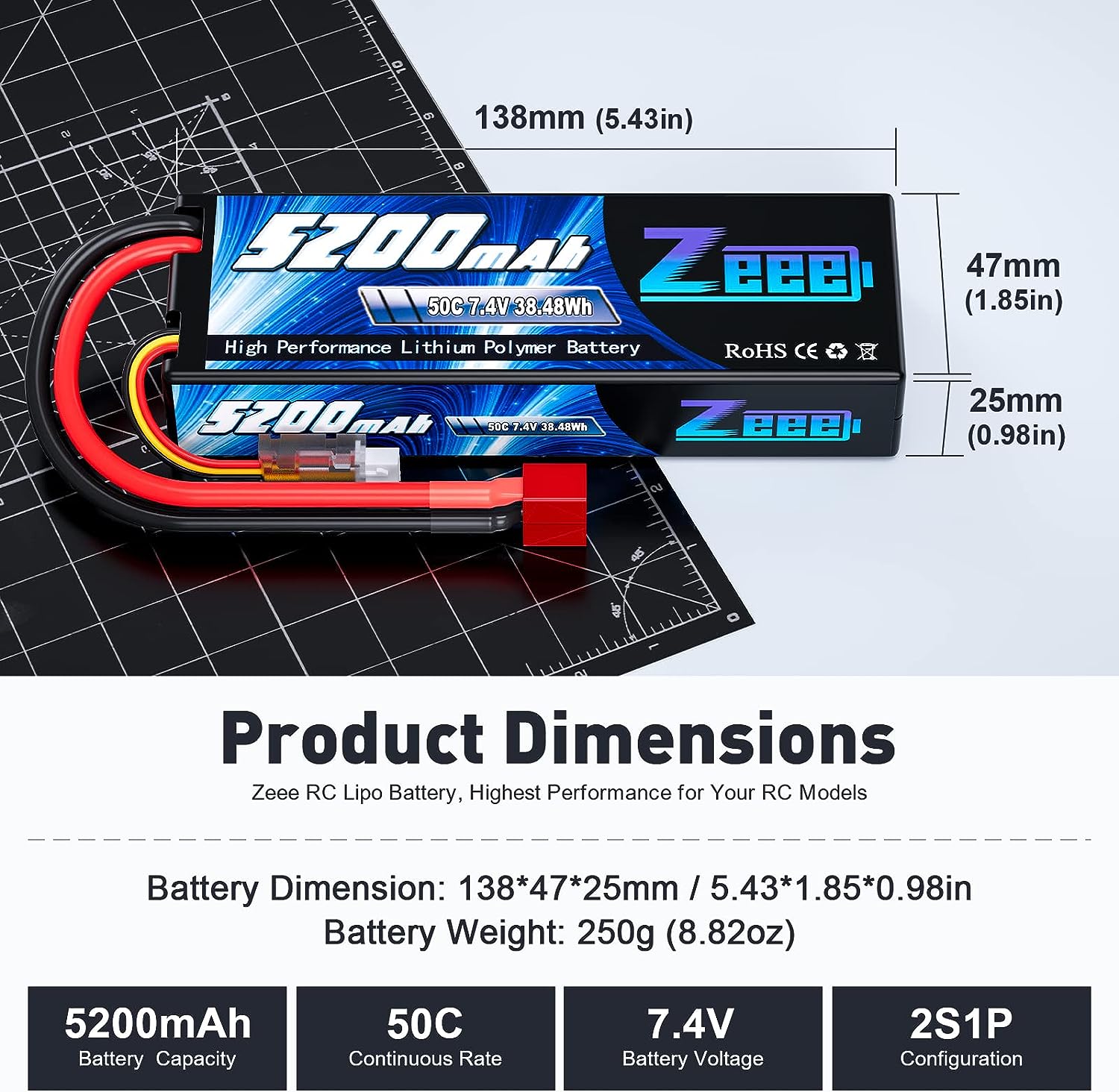 Zeee 5200mAh 2S RC Lipo Batter - Drone Power Distribution Board review and price