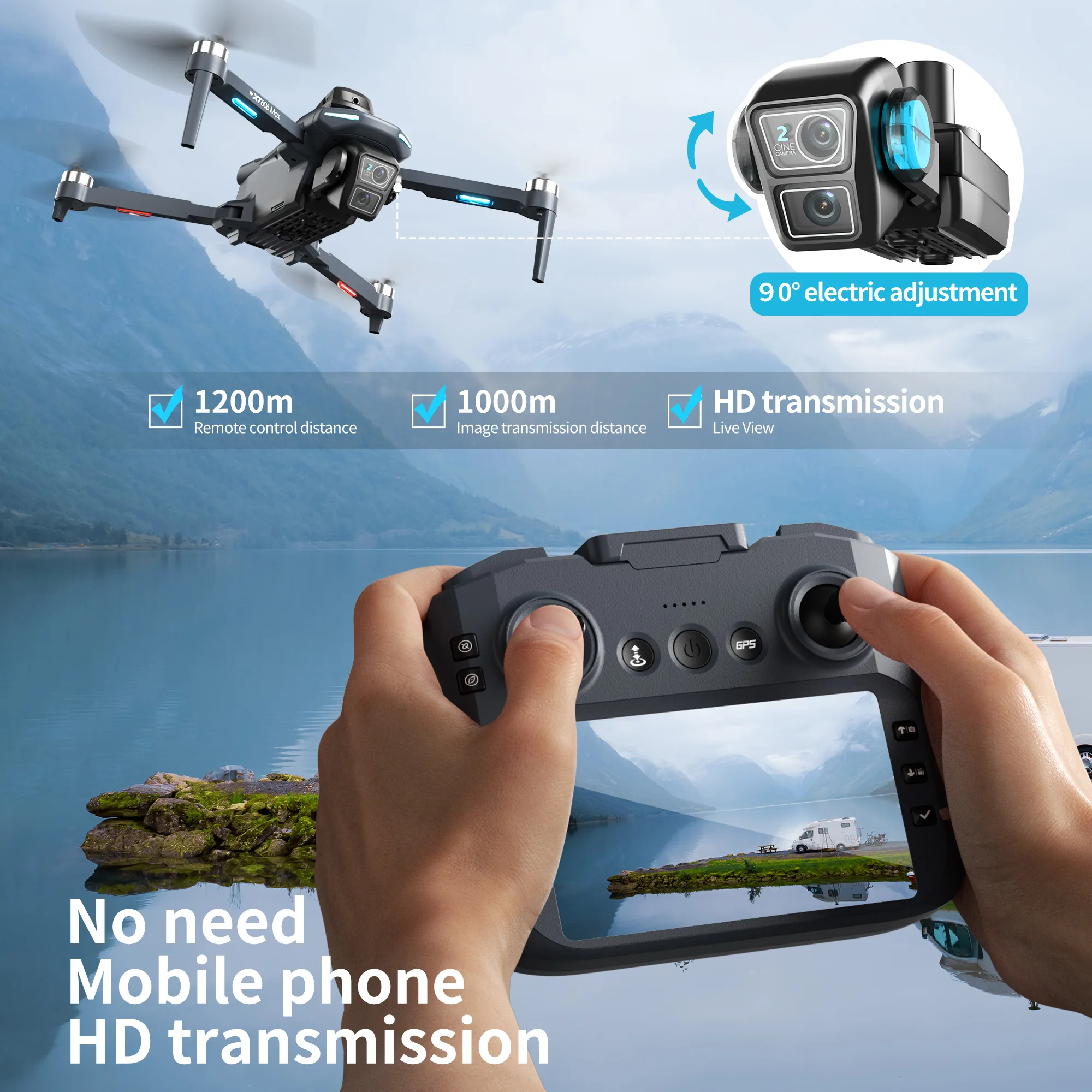 Lenovo XT606 MAX GPS Drone 4k  - Drone Gps Mount review and price